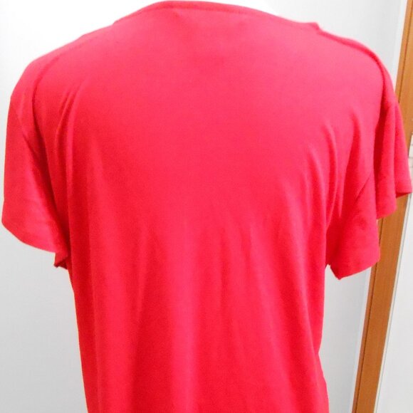 Liz Claiborne Ladies Petite Red Short Sleeve V-Neck Rayon Blend Blouse-Size-PL - Picture 3 of 3